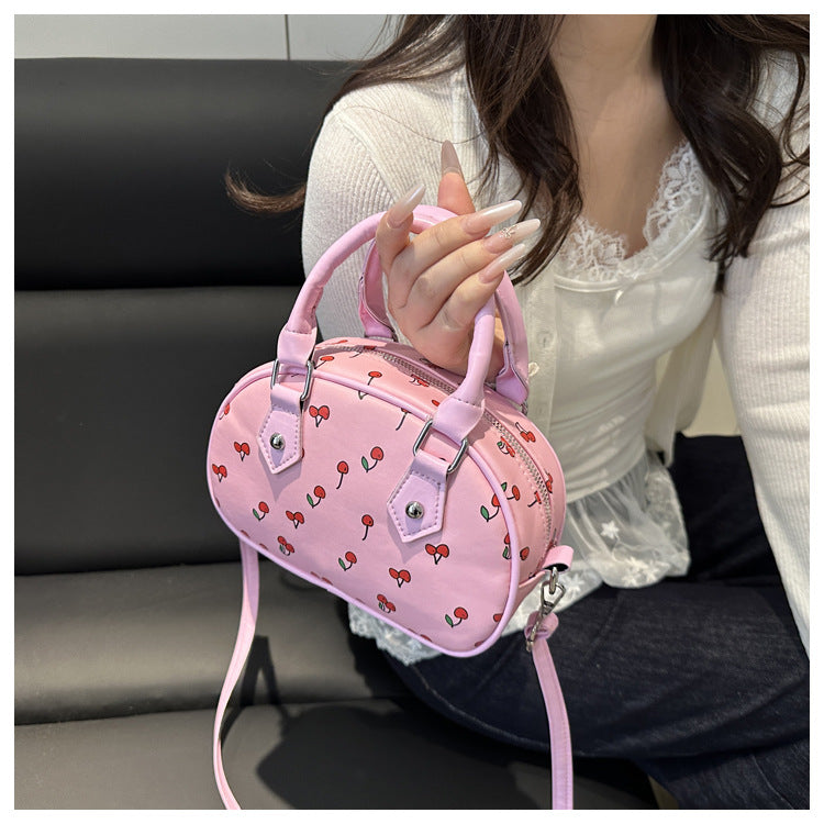 Verspielte Kirschen-Print-Handtasche Karnz
