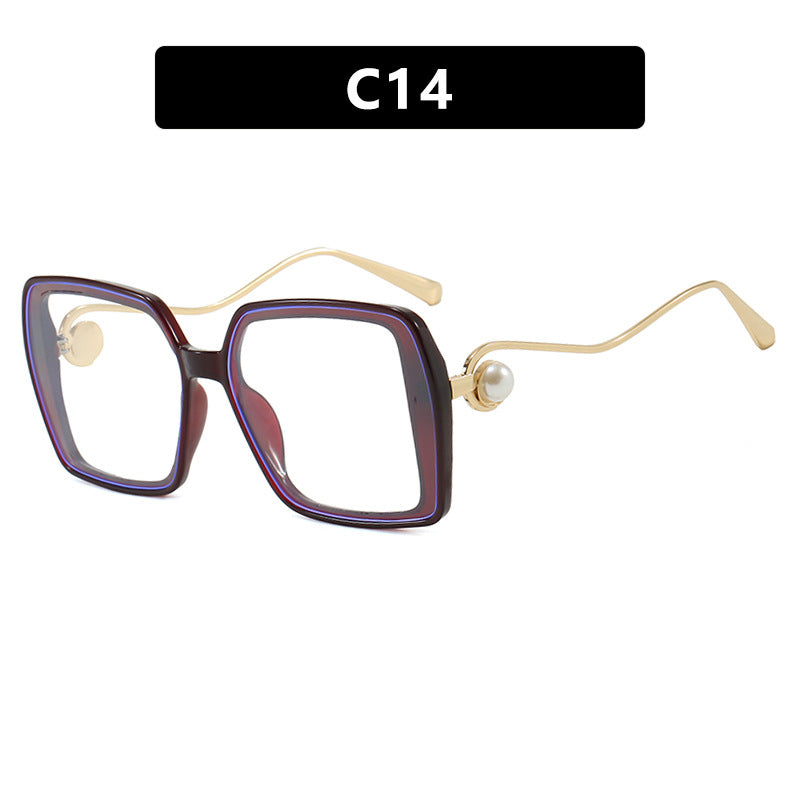Damen modische quadratische Brille mit elegantem Metallrahmen und einzigartigen Akzenten Karnz