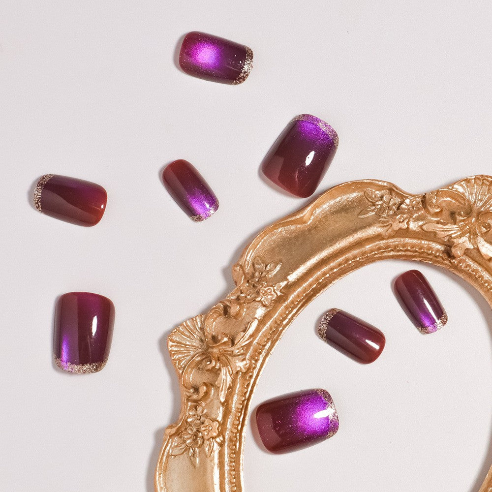 Elegante Glitter Ombre Press-On Nägel Karnz