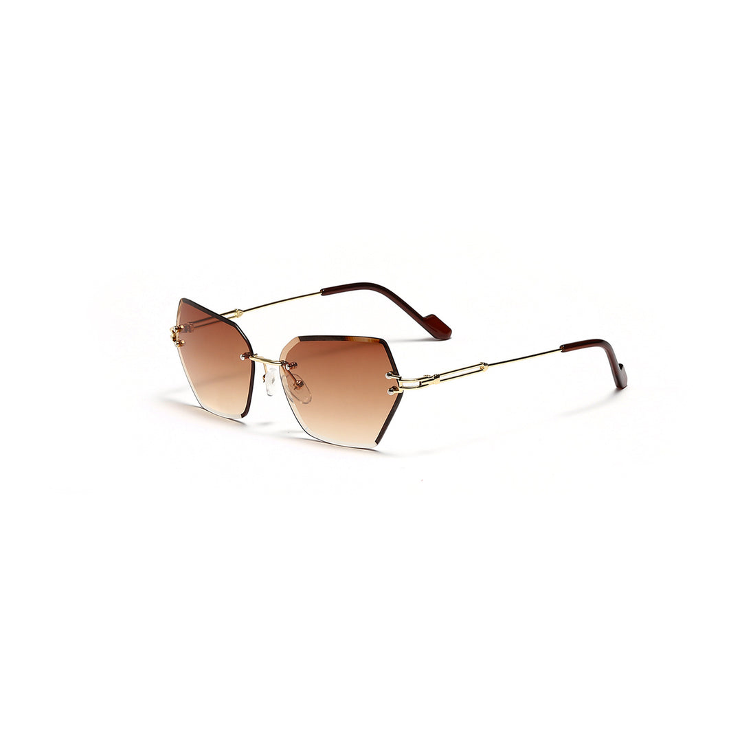 Damen moderne Sonnenbrille mit stilvollem sechseckigem Rahmen Karnz