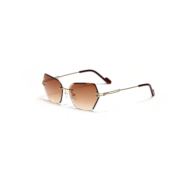 Damen moderne Sonnenbrille mit stilvollem sechseckigem Rahmen Karnz