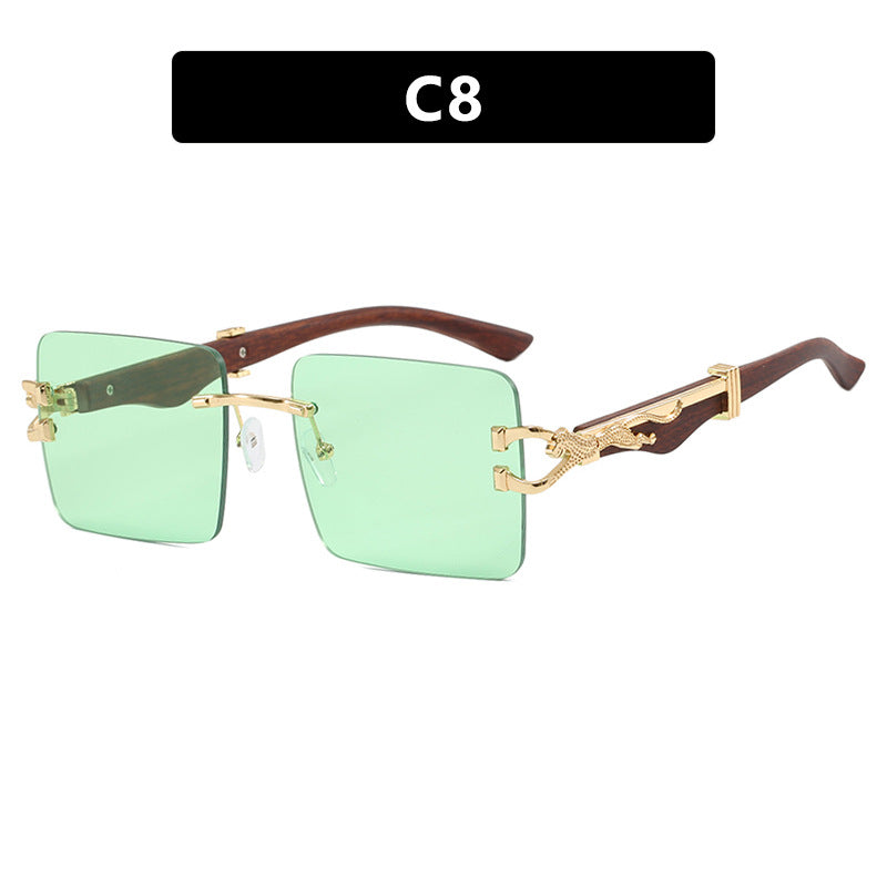 Damen elegante quadratische Sonnenbrille mit hochwertigem Holzrahmen Karnz