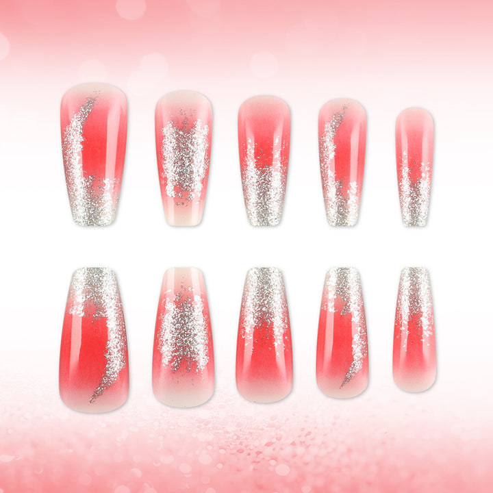 Glitzer Ombre Press-On Nägel Karnz
