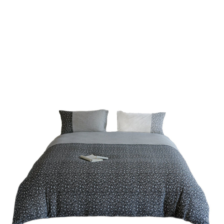 Umkehrbare Baumwoll-Leinen Bettwäsche mit floralem Patchwork Kissenbezügen