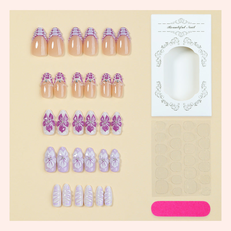 Elegante Blumen Design Press-On Nägel Set Karnz