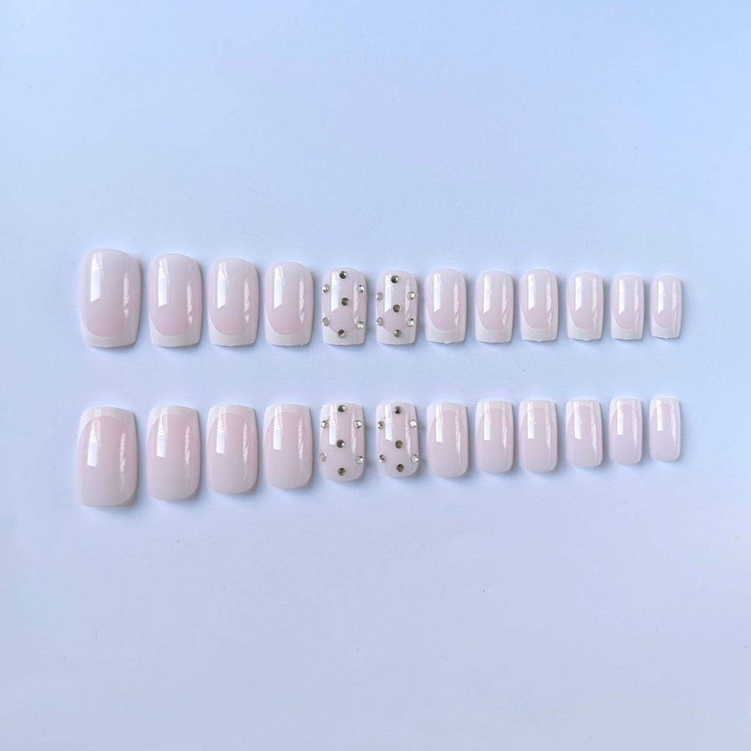 Dekoratives Strass Französisch-Spitze Nagelkunst-Set