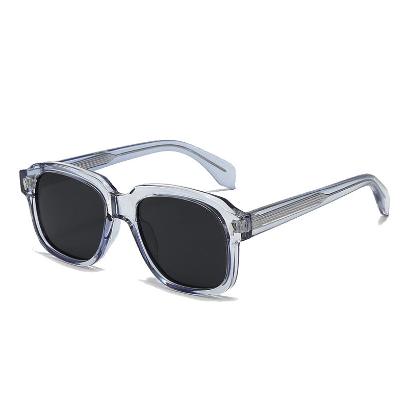 Damen Modische quadratische Sonnenbrille mit transparentem Rahmen und robusten Gläsern Karnz