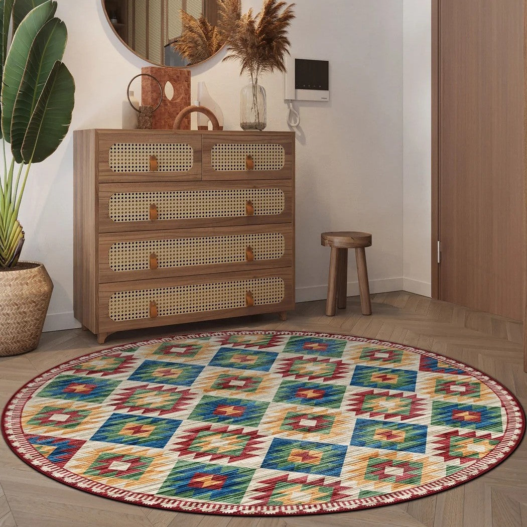 Vintage-inspirierter geometrischer Teppich