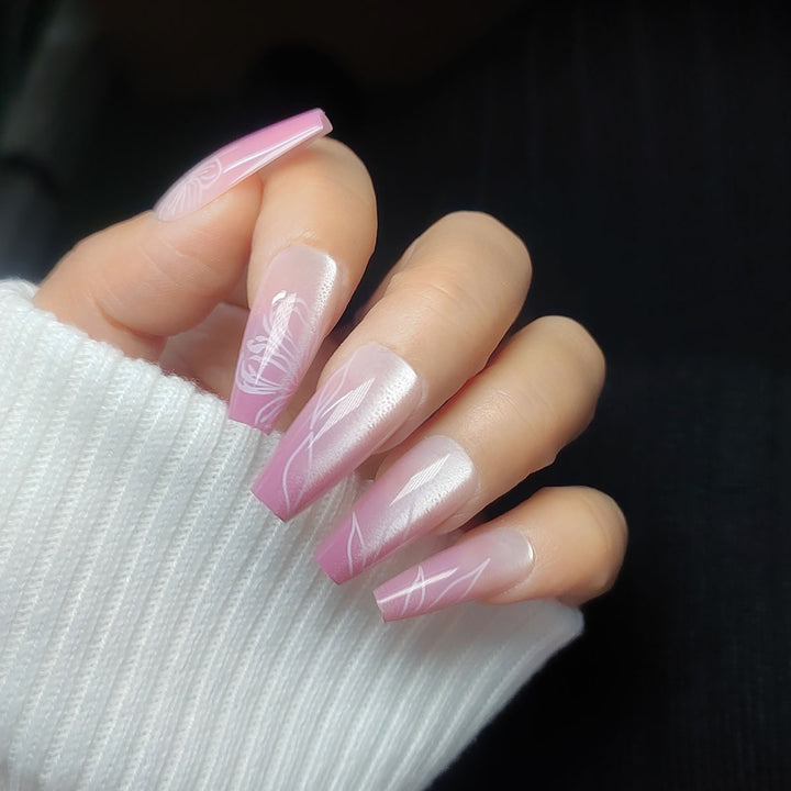 Blumenmuster Press-On Nagelset