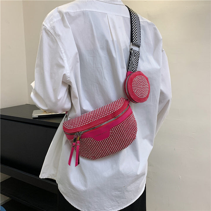 Stylische mit Strass verzierte Mini-Crossbody-Tasche Karnz