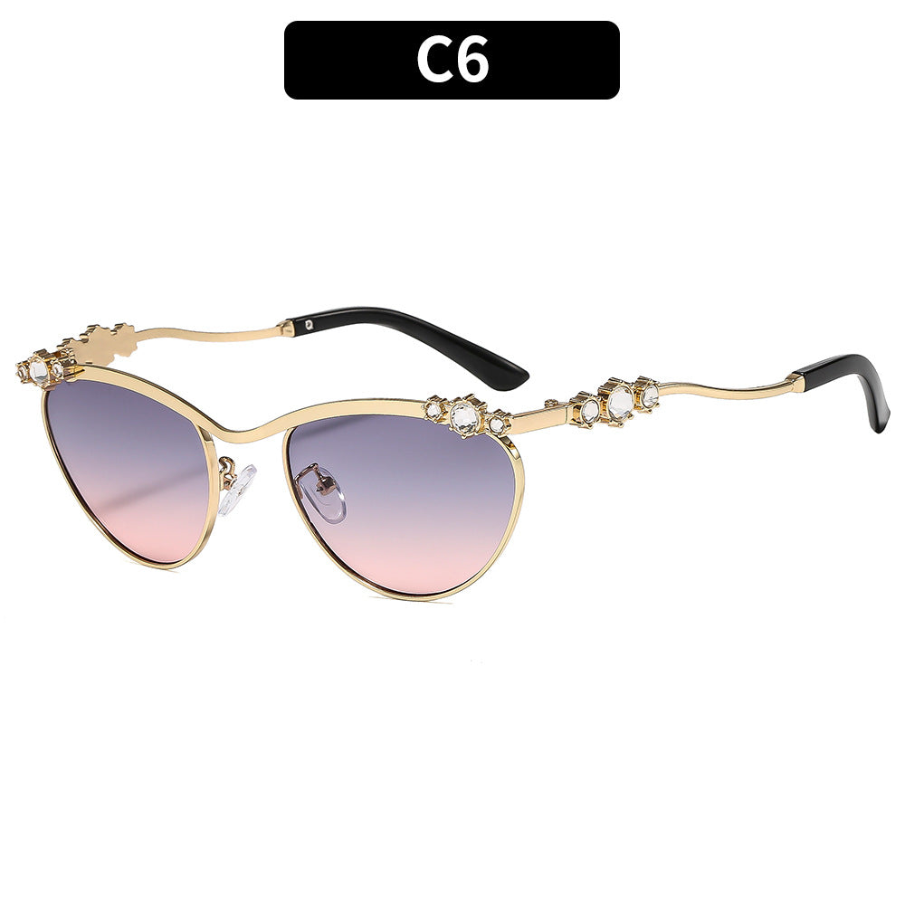 Damen Designer-Sonnenbrille mit funkelnden Details Karnz