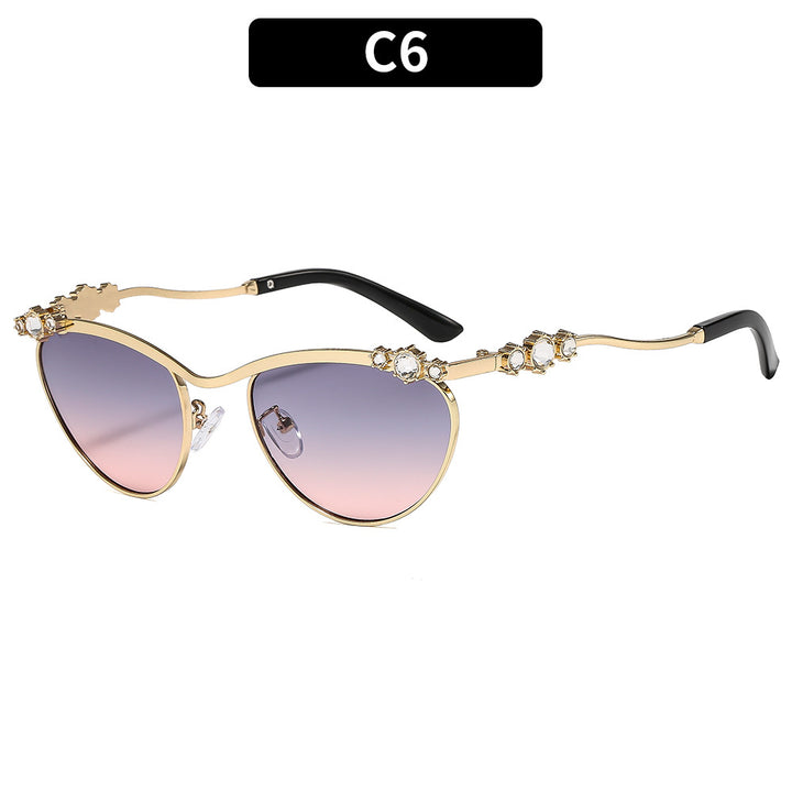 Damen Designer-Sonnenbrille mit funkelnden Details Karnz