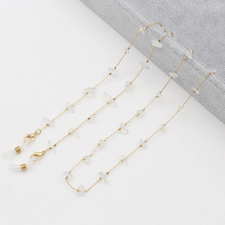Elegante mit Kristallen verzierte Brillenkette Karnz