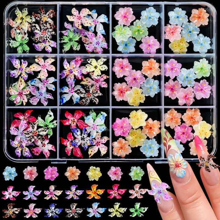 3D Floral Nail Art Charms Set