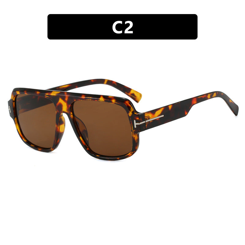 Damen modische quadratische Sonnenbrille mit trendigem Schildkrötenmuster Karnz