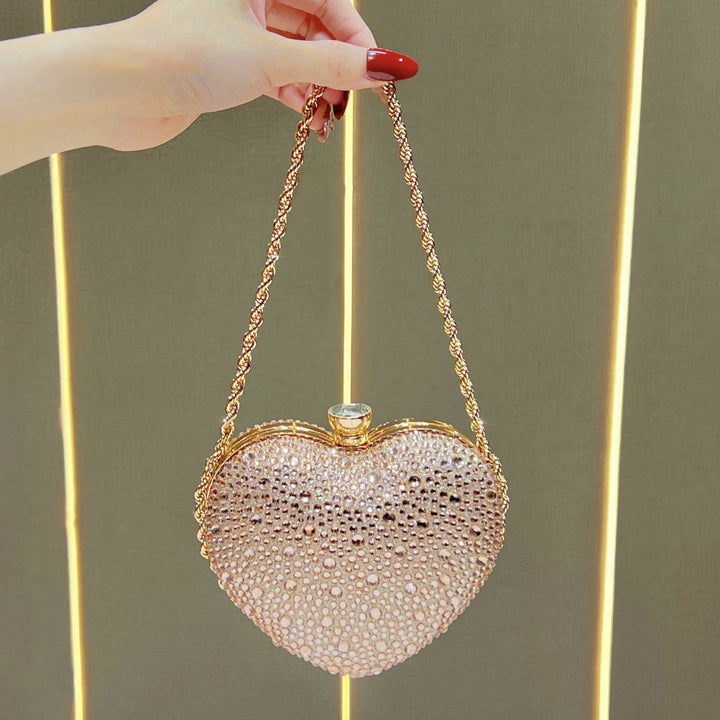 Herzförmige Strass-Abendtasche
