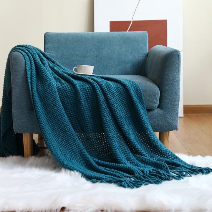 Gewebte Texturierte Strickwurfdecke