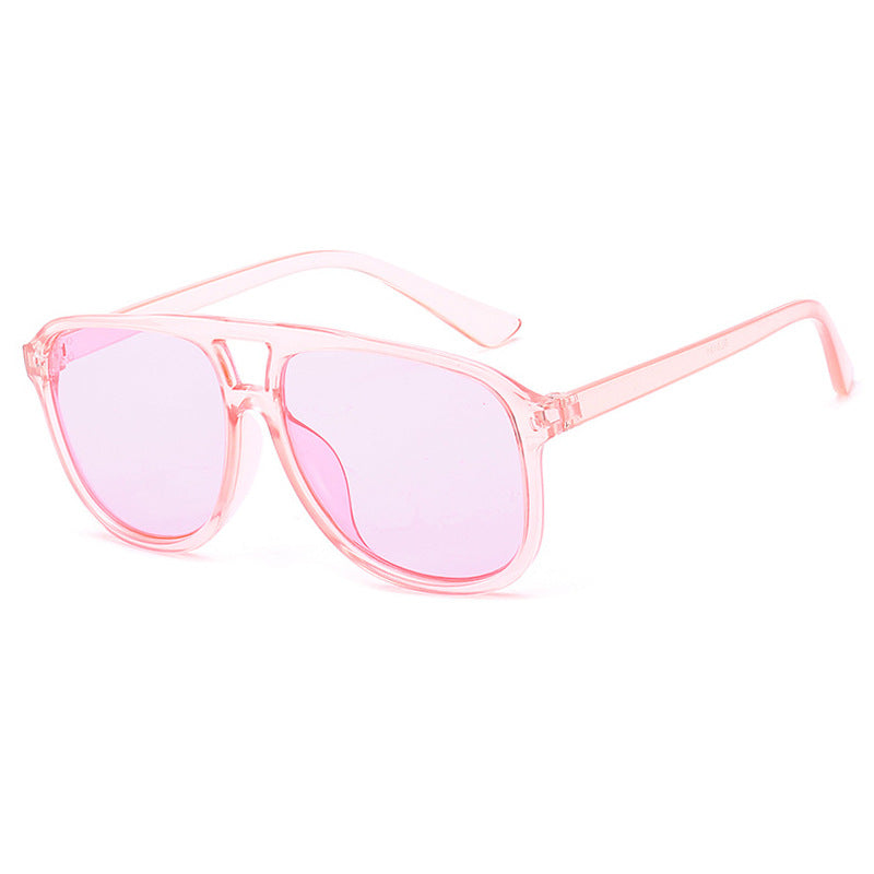 Damen modische Sonnenbrille mit transparentem Rahmen und blauen Gläsern Karnz