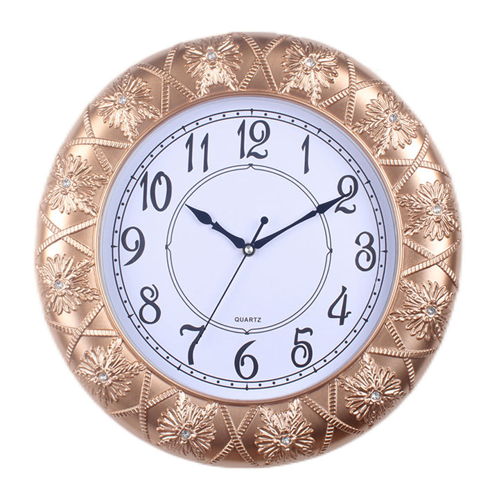 Elegante Wanduhr mit Filigranem Blumendesign Karnz