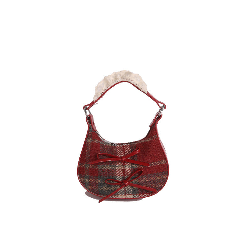 WoStylish Karo-Muster Handtasche Karnz