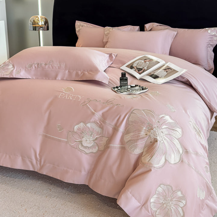 Elegante Bestickte Bettwäsche Set