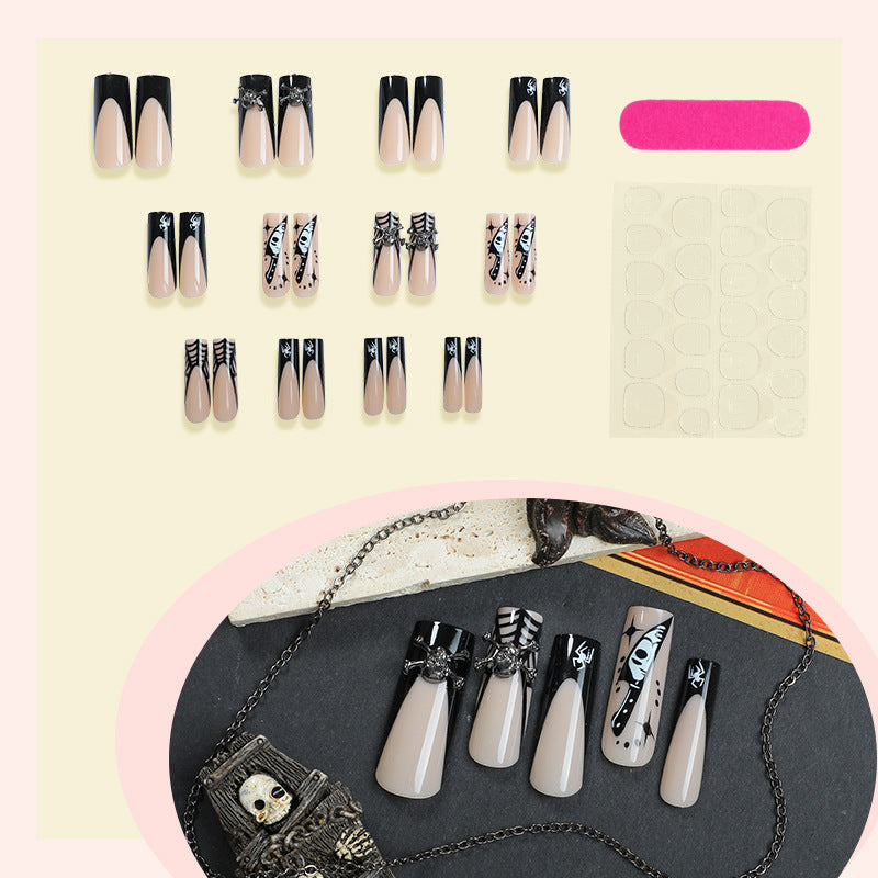 Künstlerisches Press-On-Nagel-Set mit einzigartigen Gothic-Designs Karnz