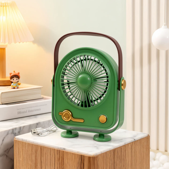Damen Tragbarer nostalgischer Handventilator mit USB-Anschluss Karnz