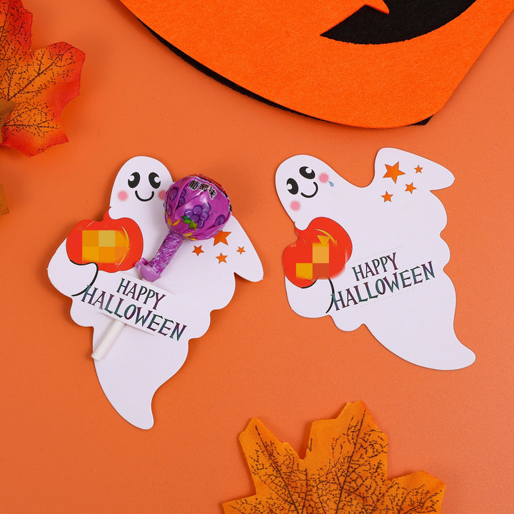 Stehende Halloween-Tischdekoration aus stabilem Karton Geisterfigur mit integriertem Aufsteller
