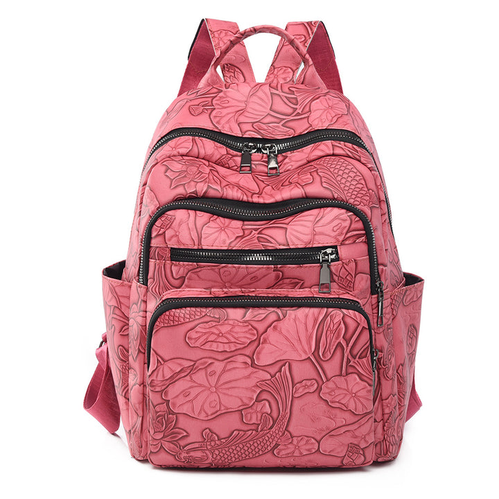Prägete Blumenmuster Rucksack