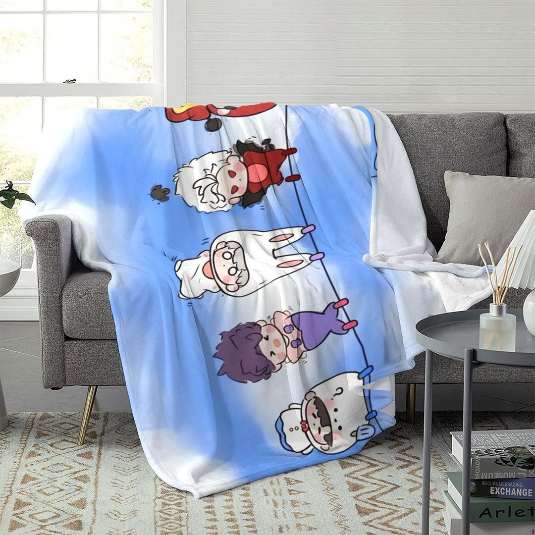 Weiches, cartoonartiges Fleece-Wurfdecke