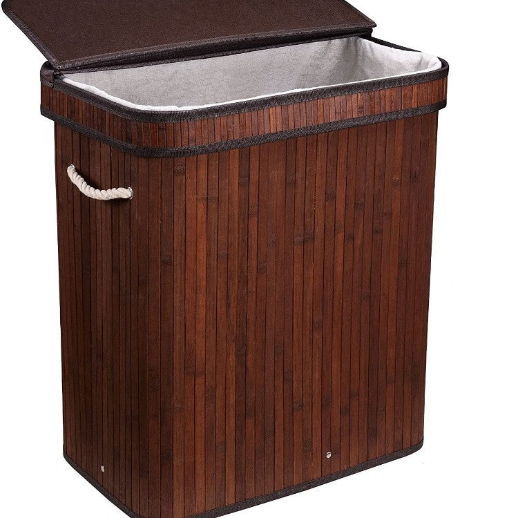 Eleganter Wäschekorb Aus Natürlichem Bambus Karnz