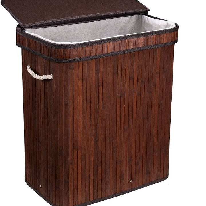 Eleganter Wäschekorb Aus Natürlichem Bambus Karnz