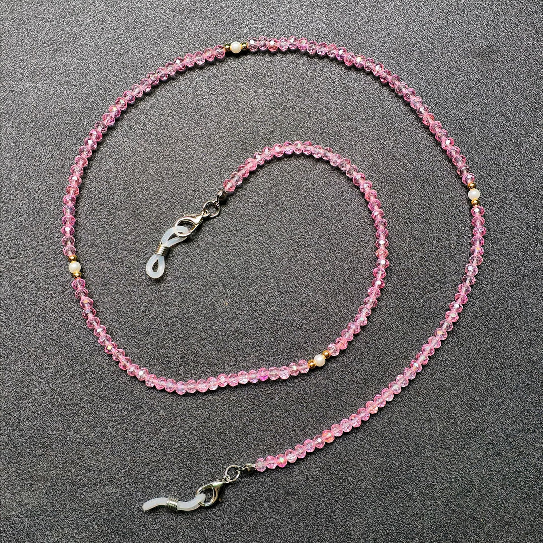 Elegante Brillenhalterkette mit Bunten Perlen Karnz