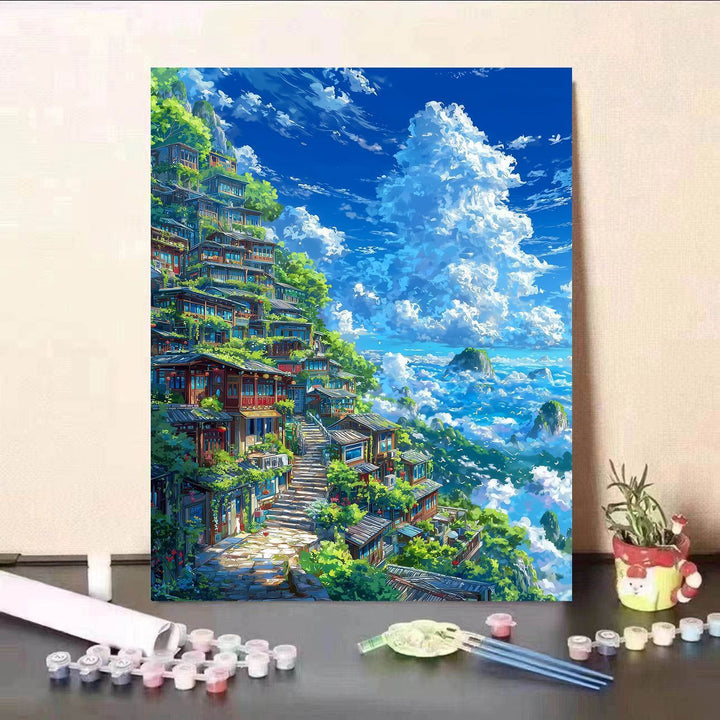 Scenic Waterfall Canvas Kunstdruck Karnz