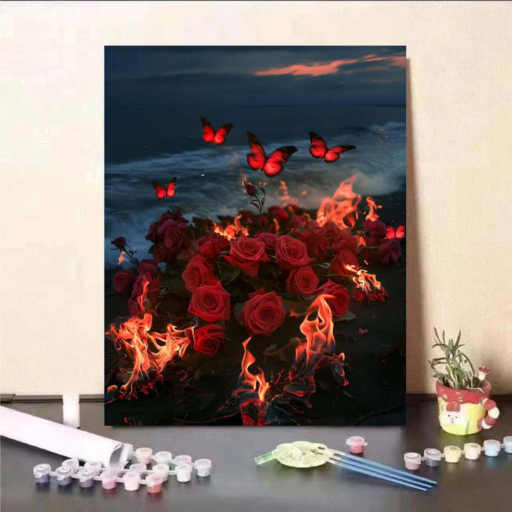 Floral Fantasy Malen nach Zahlen Wandkunst Karnz