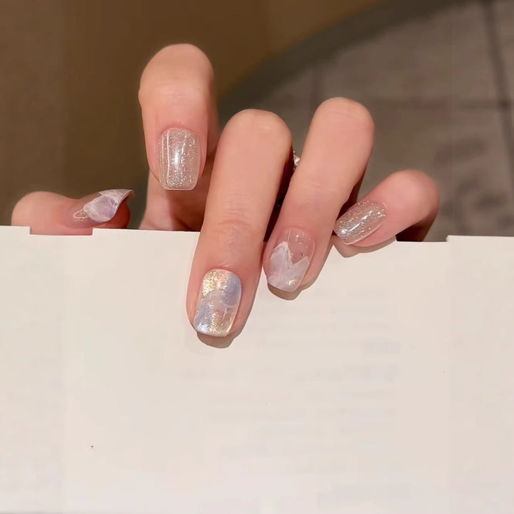 Dekorativer Glitzer Press-On Nagelset