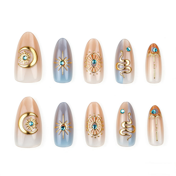 Himmlisch inspiriertes Press-On-Nagelkunst-Set Karnz