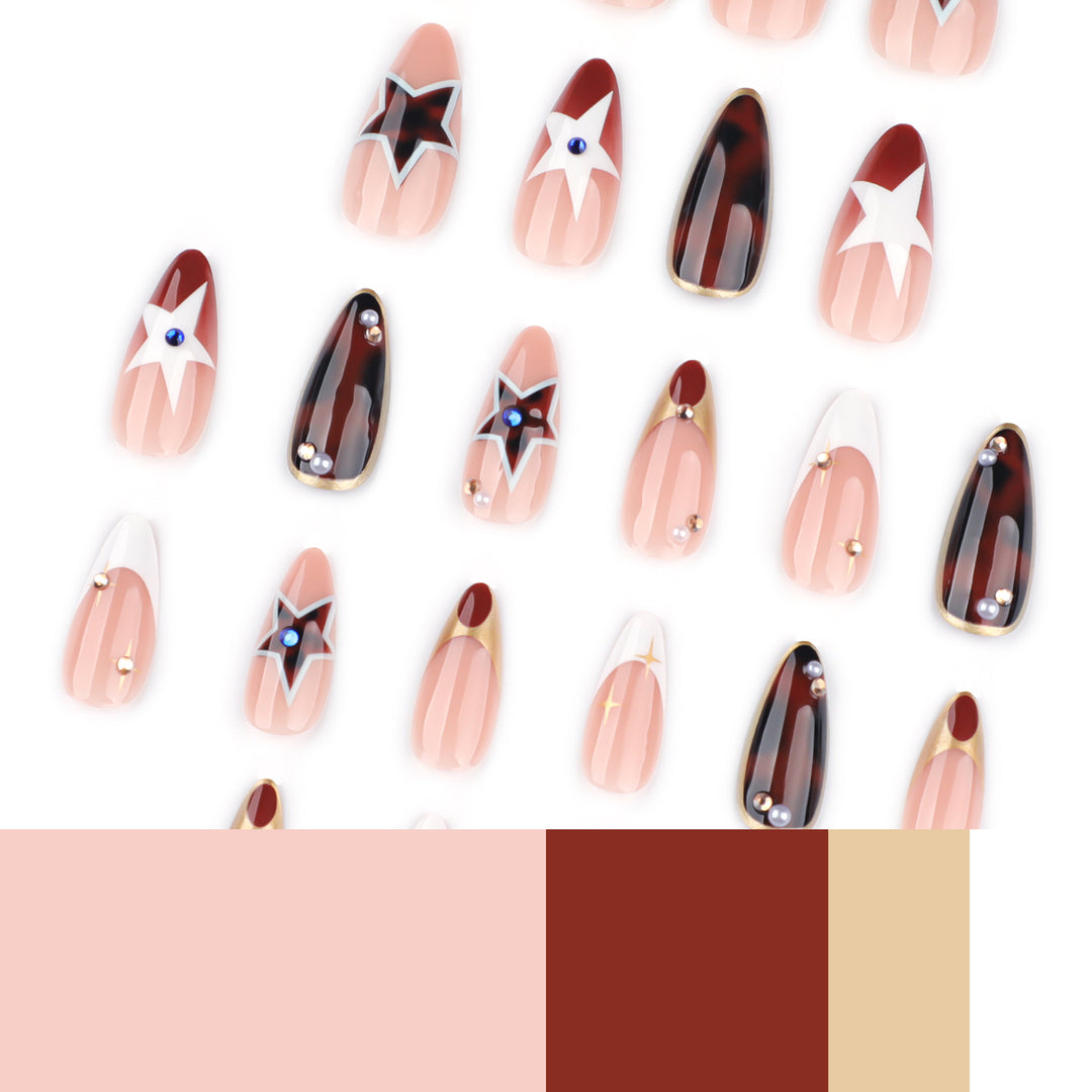 Kunstvolle Nagelverlängerungen im eleganten Glamour-Design Karnz