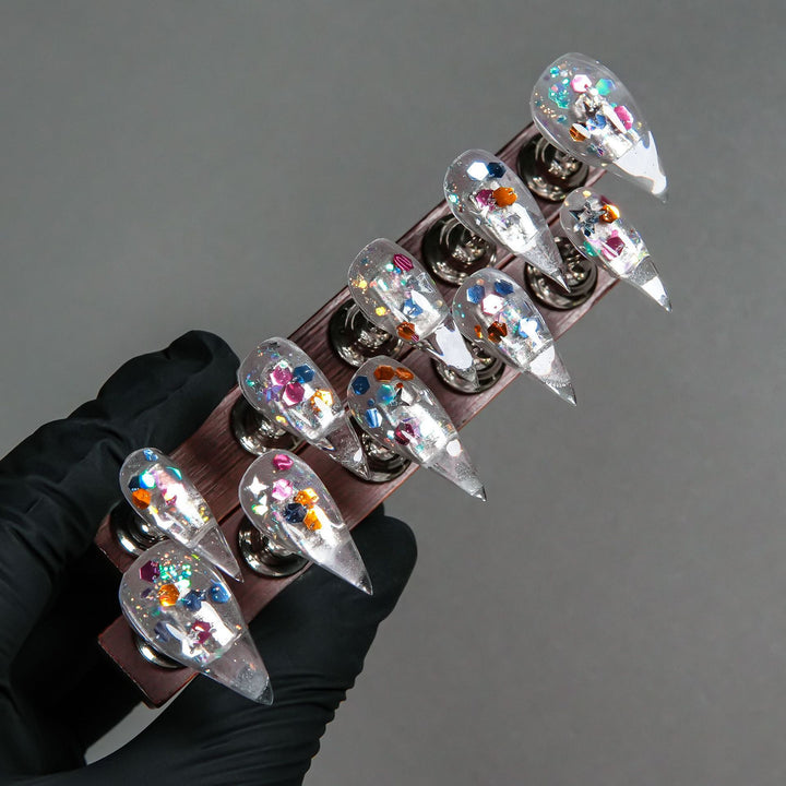 Stiletto Press-On Nagelset mit Glitter- und Ombre-Finish