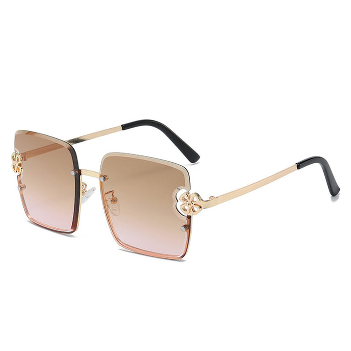 Damen quadratische Sonnenbrille mit floralem Design Karnz