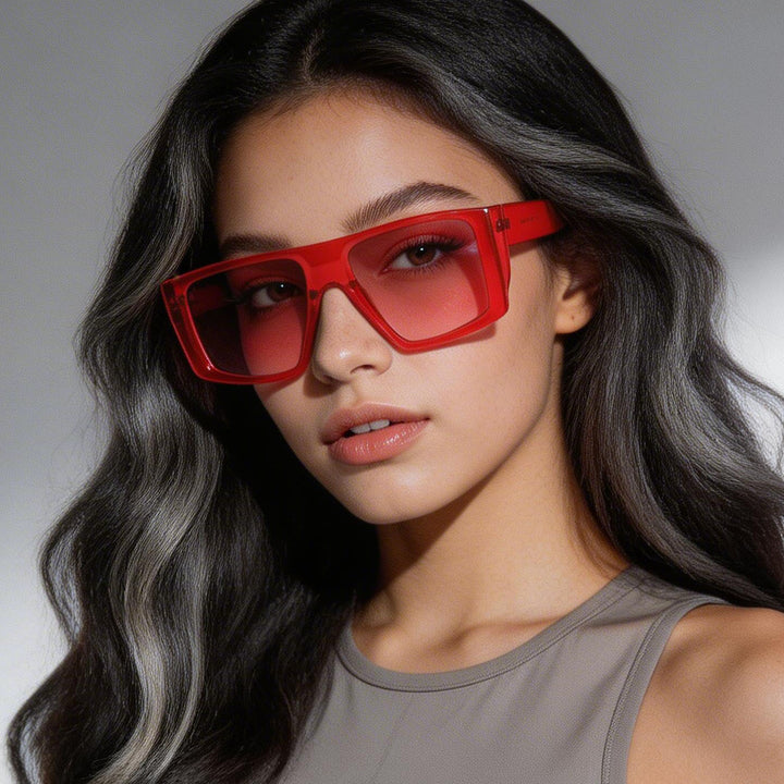 Damen oversized geometrische Sonnenbrille Karnz