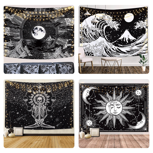 Himmlischer Sonnen- und Mond-Wandteppich