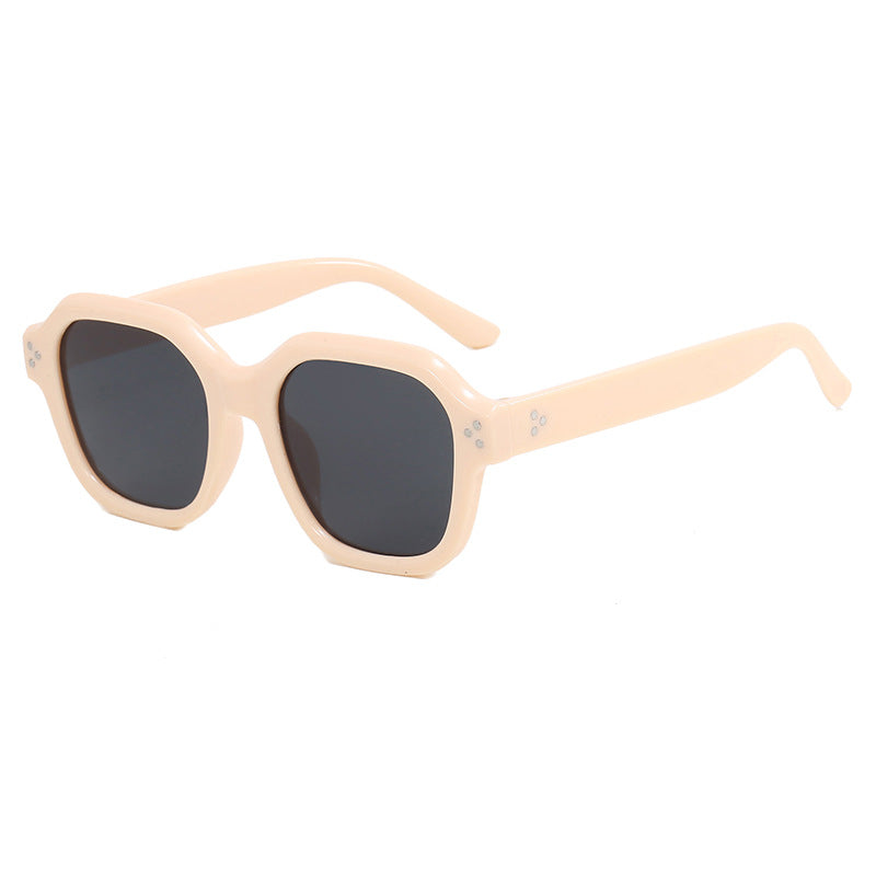 Damen modische quadratische Sonnenbrille mit verspiegelten Gläsern Karnz