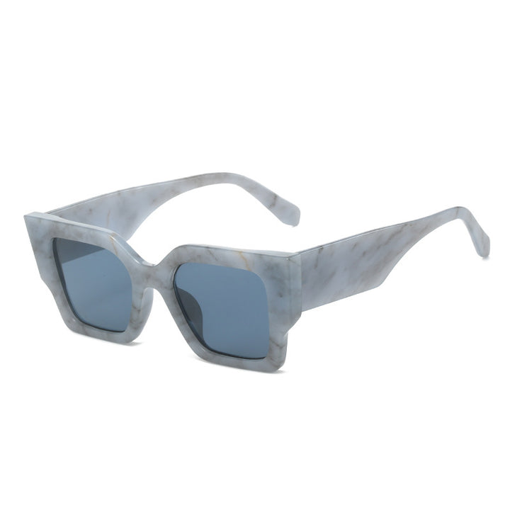Damen Modische quadratische Sonnenbrille mit breitem Rahmen und UV-Schutz Karnz