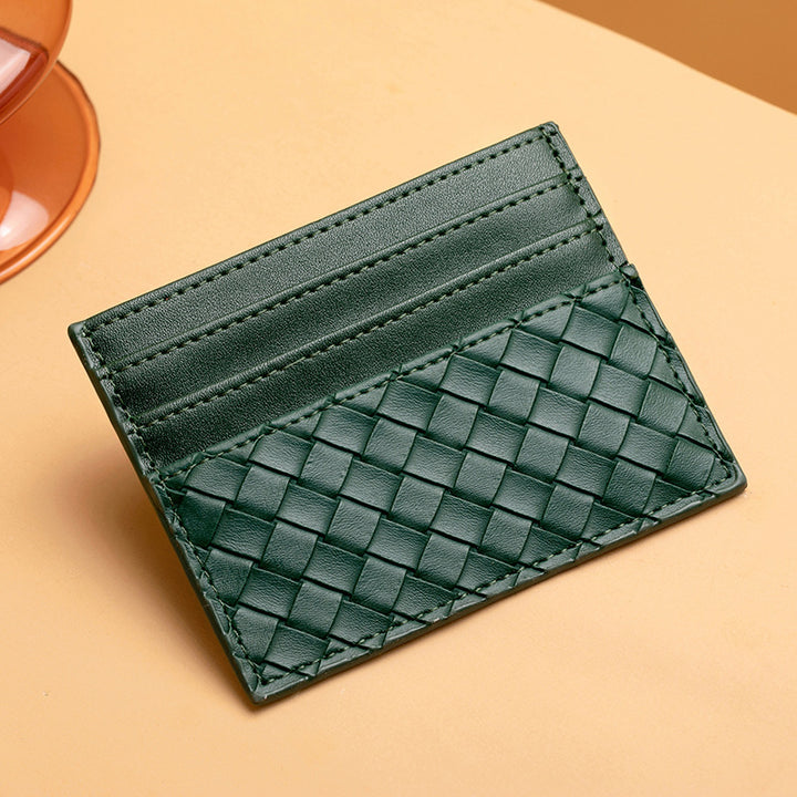 Woven Leather Card Holder Karnz