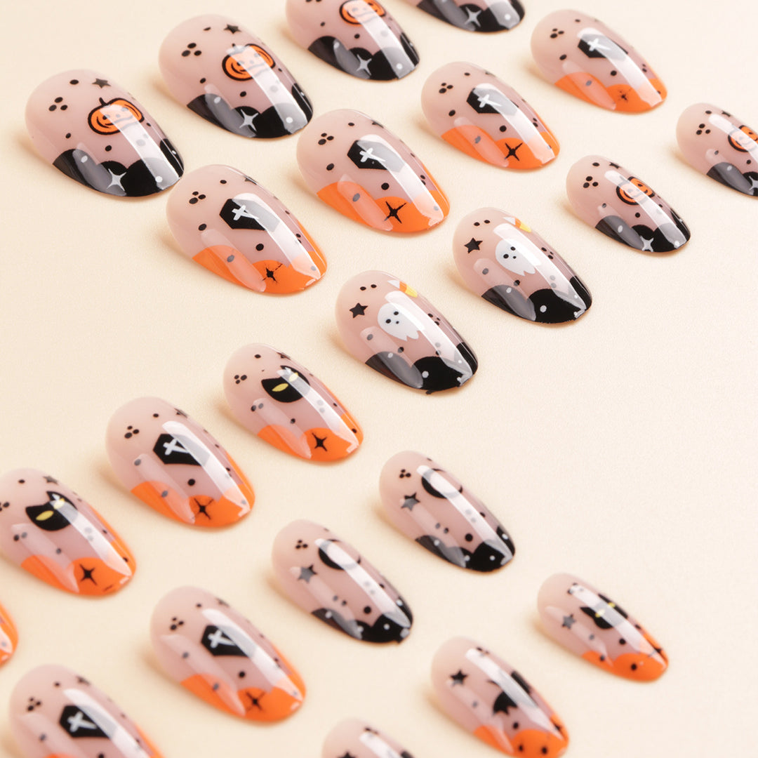 Halloween-Themen Press-On Nagelkunstset Karnz