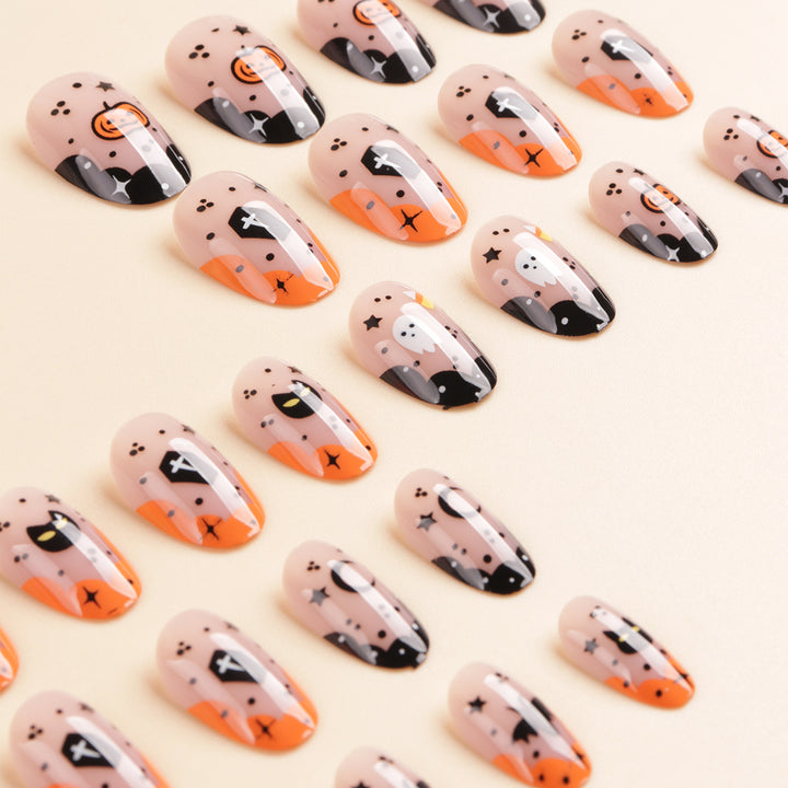 Halloween-Themen Press-On Nagelkunstset Karnz
