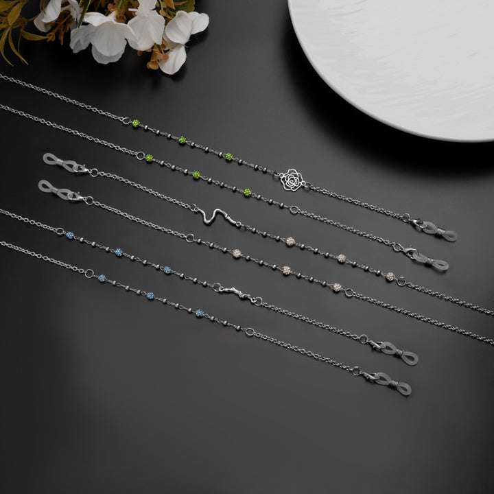 Chic Strass Brille Kette Karnz