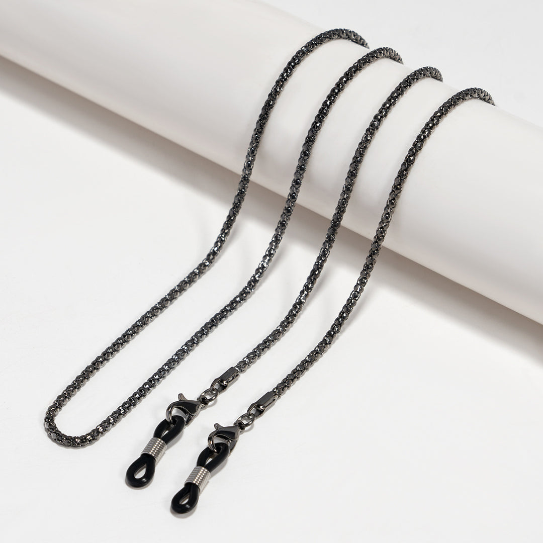 Elegante versilberte Brillen Kette Karnz