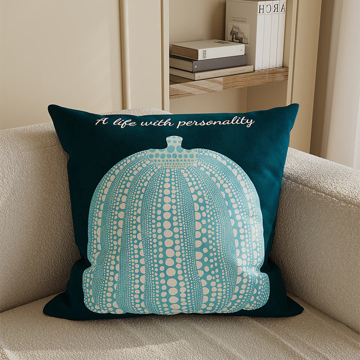 Square Decorative Cushion Cover with Whimsical Sea Urchin Dot Illustration